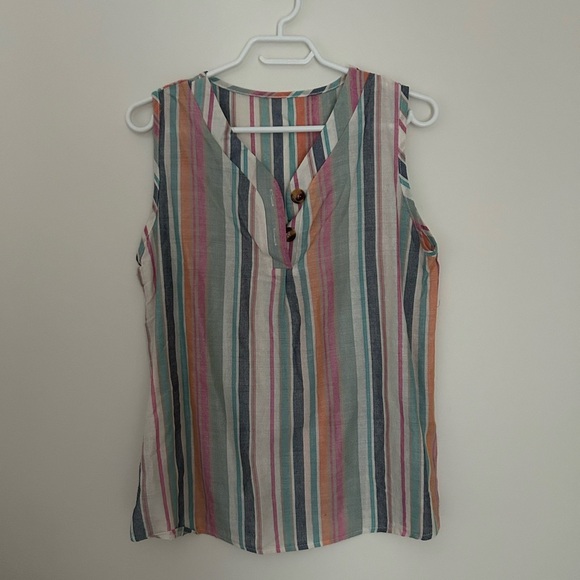 Striped Multicolor Sleeveless Top - Picture 1 of 5
